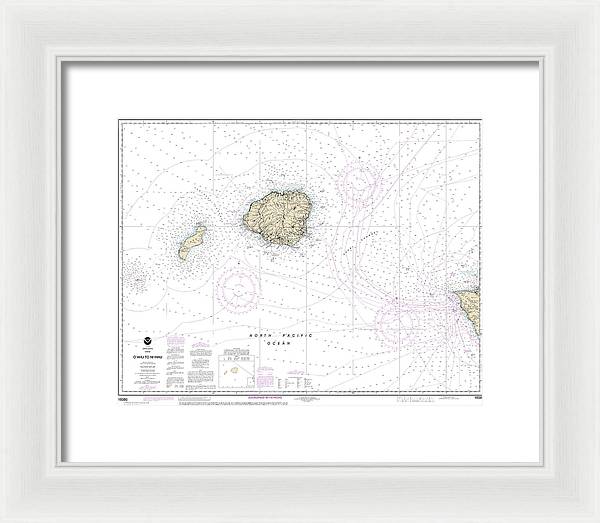 Nautical Chart-19380 Oahu-niihau - Framed Print