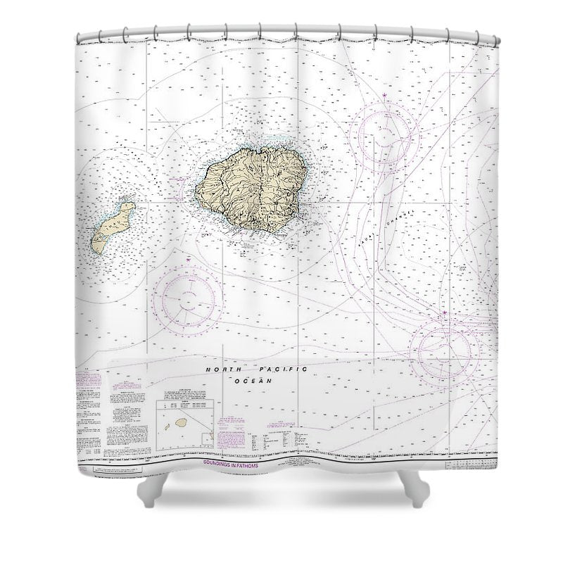 Nautical Chart 19380 Oahu Niihau Shower Curtain