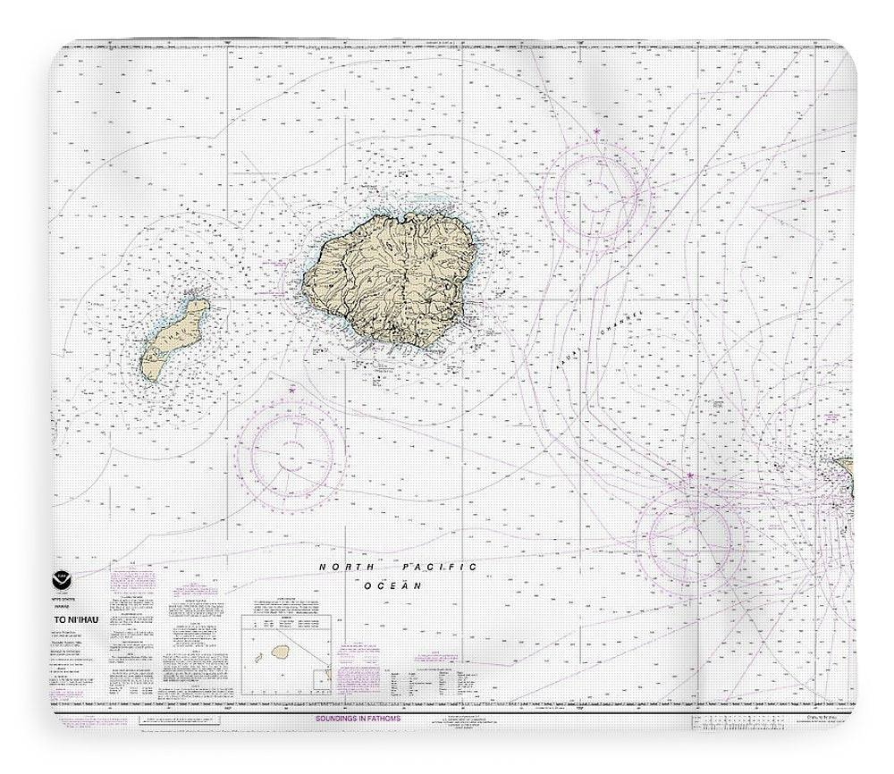 Nautical Chart-19380 Oahu-niihau - Blanket