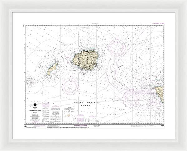 Nautical Chart-19380 Oahu-niihau - Framed Print