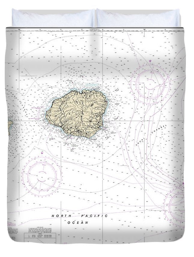 Nautical Chart-19380 Oahu-niihau - Duvet Cover