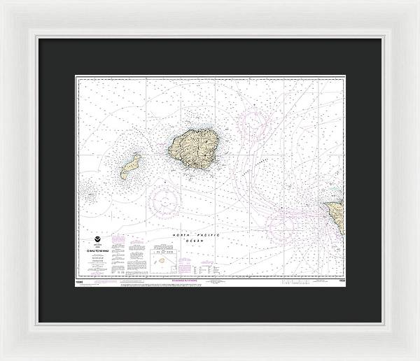 Nautical Chart-19380 Oahu-niihau - Framed Print