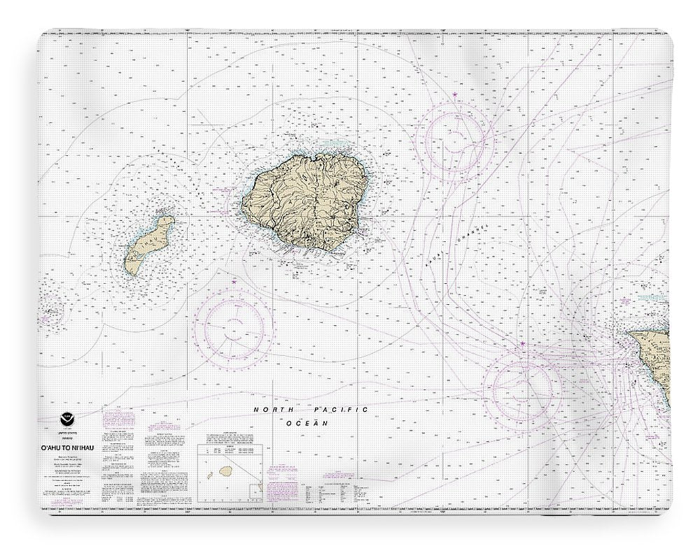 Nautical Chart-19380 Oahu-niihau - Blanket