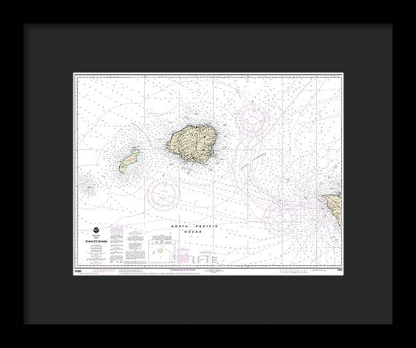 Nautical Chart-19380 Oahu-niihau - Framed Print