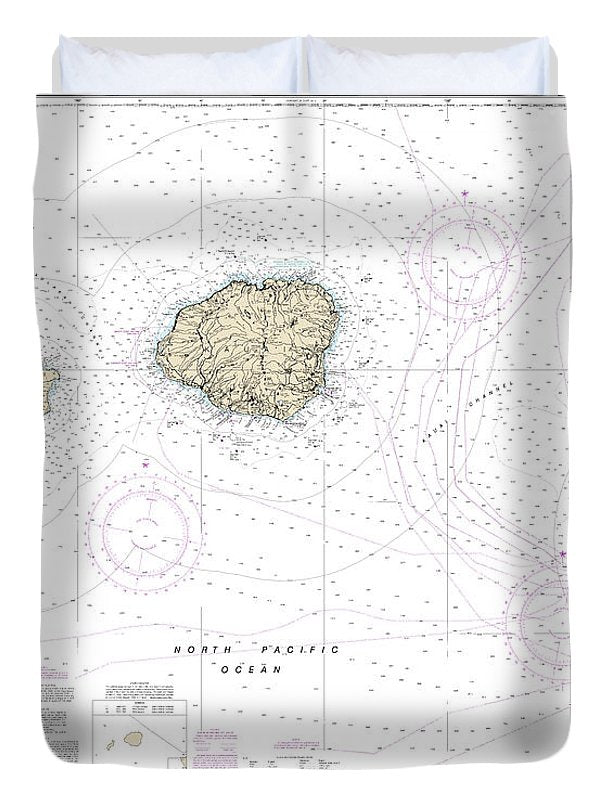 Nautical Chart-19380 Oahu-niihau - Duvet Cover