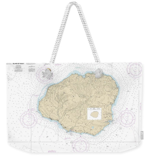 Nautical Chart-19381 Island-kauai - Weekender Tote Bag