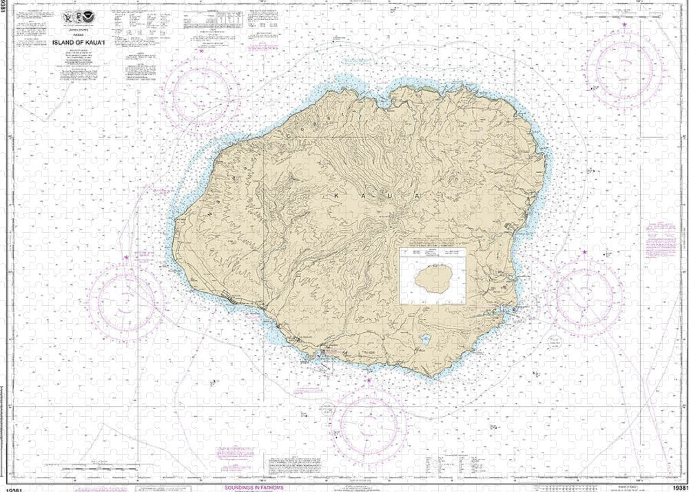 Nautical Chart-19381 Island-kauai - Puzzle