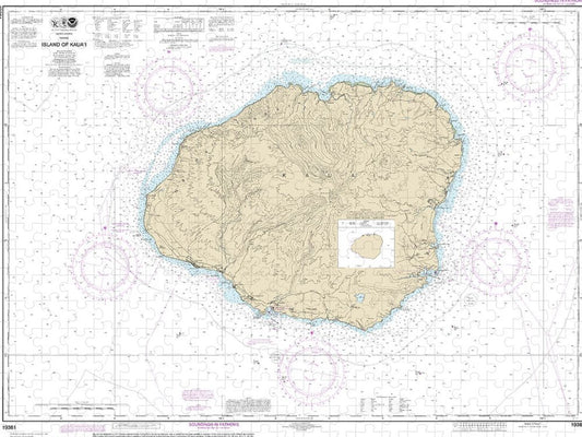 Nautical Chart 19381 Island Kauai Puzzle