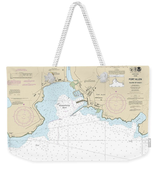 Nautical Chart-19382 Port Allen Island-kauai - Weekender Tote Bag