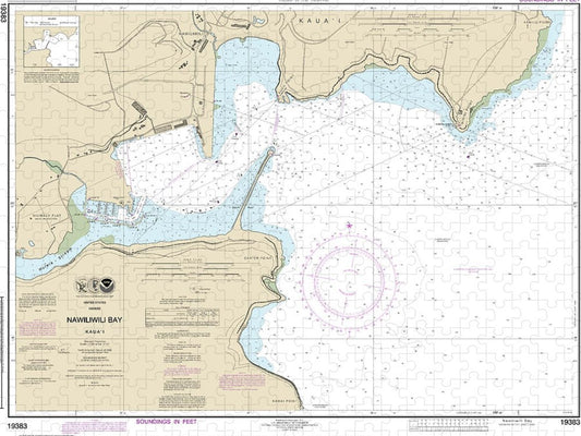 Nautical Chart 19383 Kauai Nawiliwili Bay Puzzle