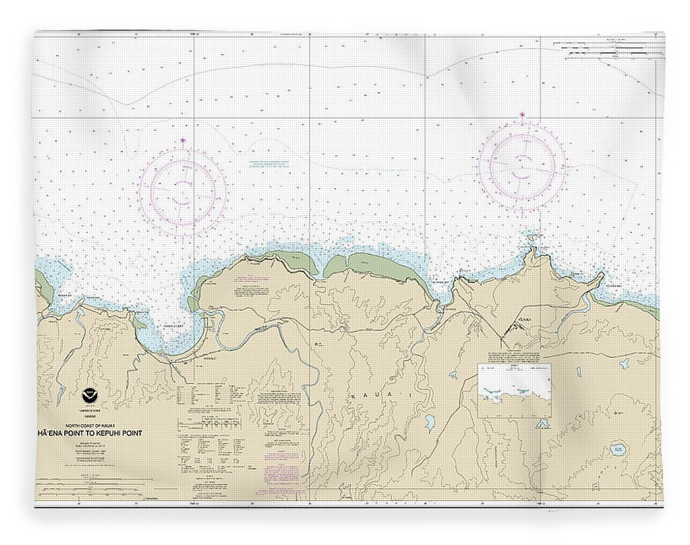 Nautical Chart-19385 North Coast-kauai Haena Point-kepuhi Point - Blanket