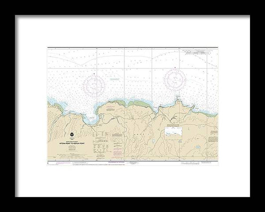 A beuatiful Framed Print of the Nautical Chart-19385 North Coast-Kauai Haena Point-Kepuhi Point by SeaKoast