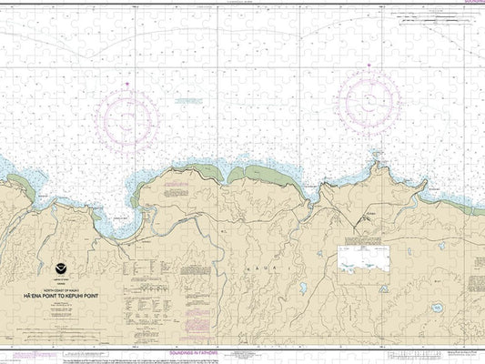 Nautical Chart 19385 North Coast Kauai Haena Point Kepuhi Point Puzzle