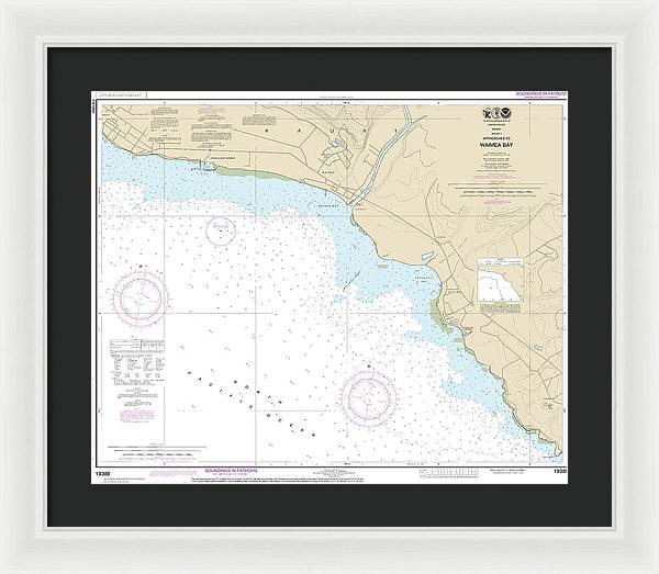 Nautical Chart-19386 Kauai Approaches-waimea Bay - Framed Print