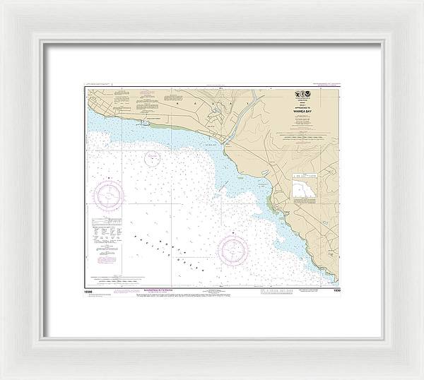 Nautical Chart-19386 Kauai Approaches-waimea Bay - Framed Print