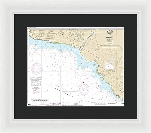 Nautical Chart-19386 Kauai Approaches-waimea Bay - Framed Print