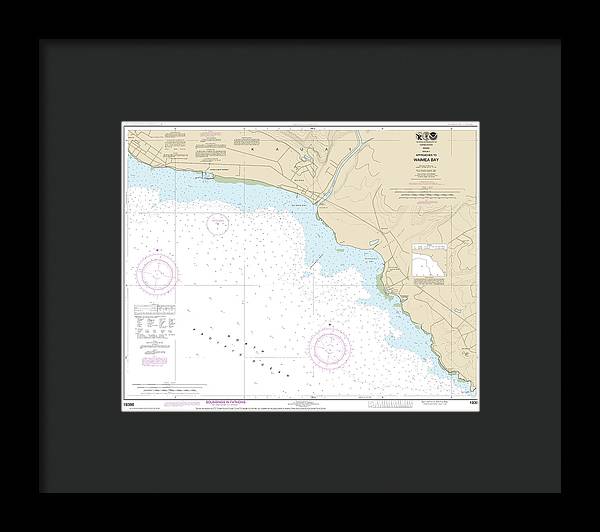 Nautical Chart-19386 Kauai Approaches-waimea Bay - Framed Print