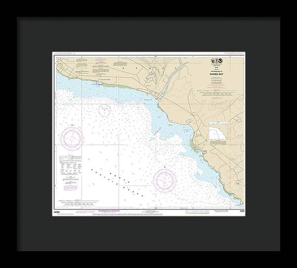 Nautical Chart-19386 Kauai Approaches-waimea Bay - Framed Print