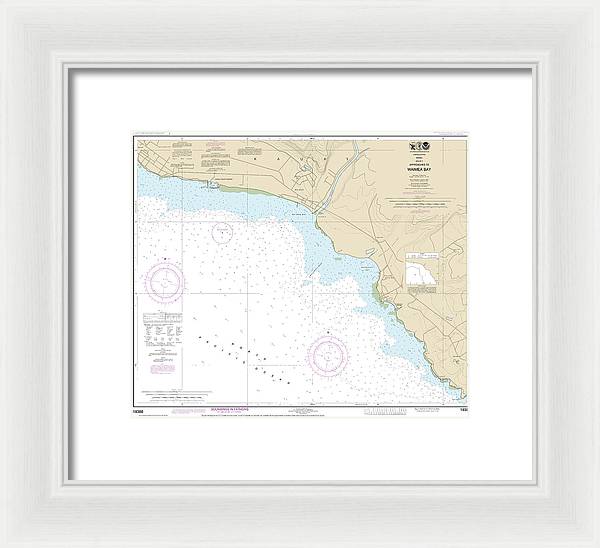 Nautical Chart-19386 Kauai Approaches-waimea Bay - Framed Print