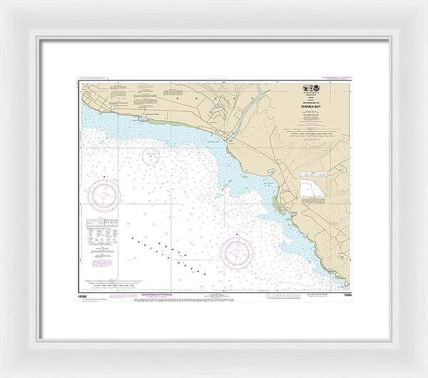 Nautical Chart-19386 Kauai Approaches-waimea Bay - Framed Print