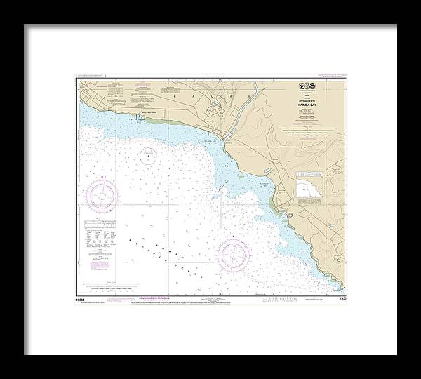 Nautical Chart-19386 Kauai Approaches-waimea Bay - Framed Print