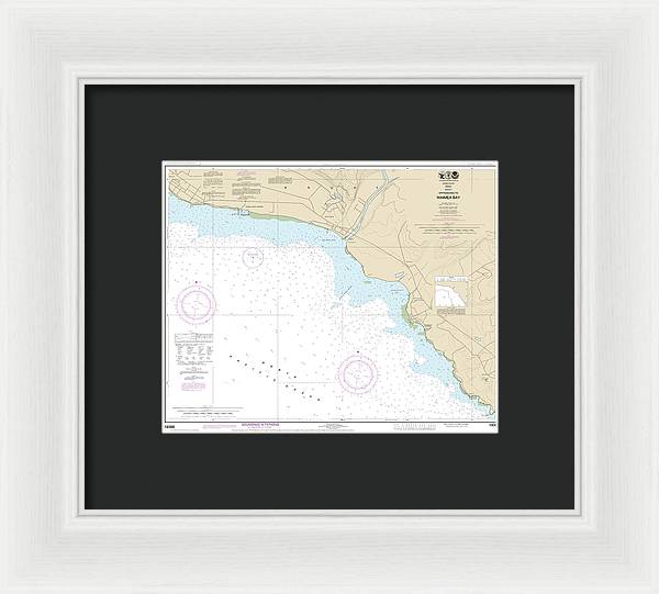 Nautical Chart-19386 Kauai Approaches-waimea Bay - Framed Print