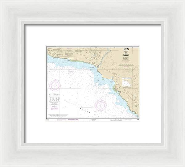 Nautical Chart-19386 Kauai Approaches-waimea Bay - Framed Print