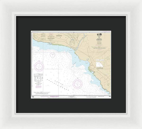 Nautical Chart-19386 Kauai Approaches-waimea Bay - Framed Print