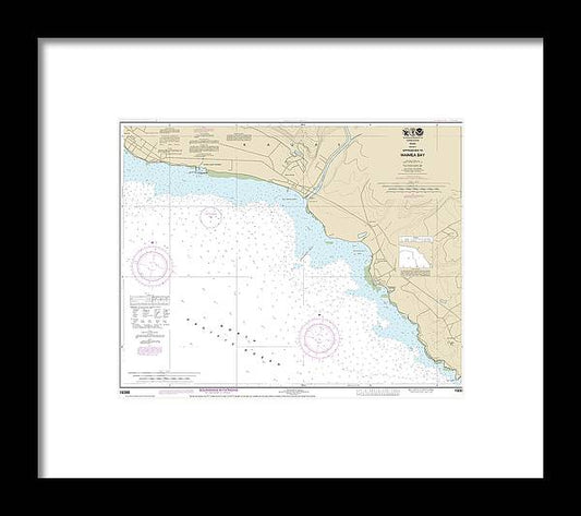 Nautical Chart-19386 Kauai Approaches-waimea Bay - Framed Print