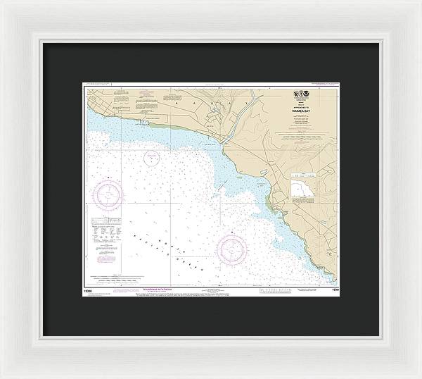 Nautical Chart-19386 Kauai Approaches-waimea Bay - Framed Print