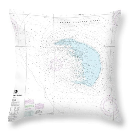 Nautical Chart-19401 French Frigate Shoals - Throw Pillow