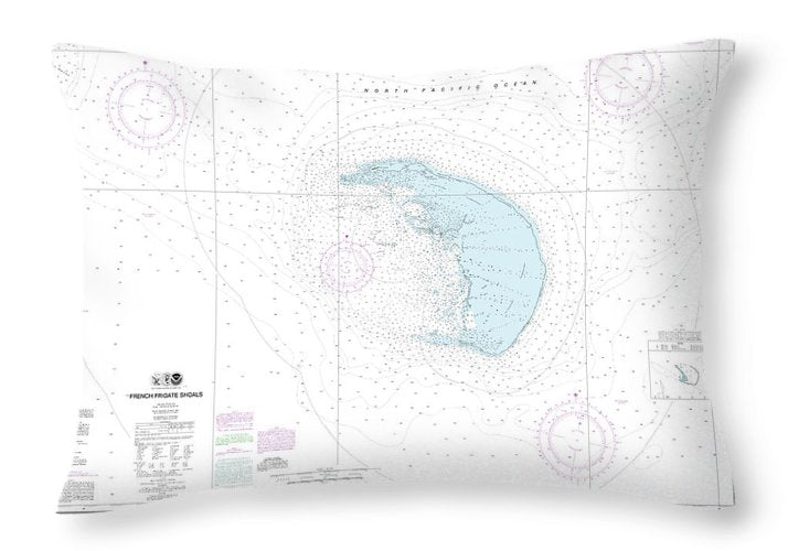 Nautical Chart-19401 French Frigate Shoals - Throw Pillow