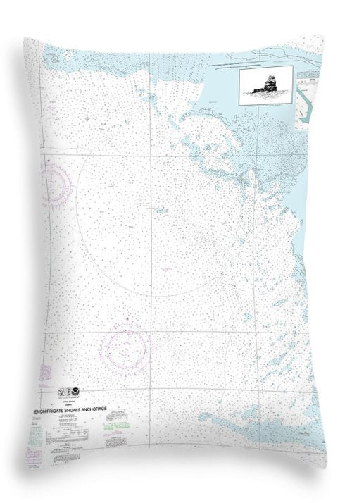 Nautical Chart-19402 French Frigate Shoals Anchorage - Throw Pillow