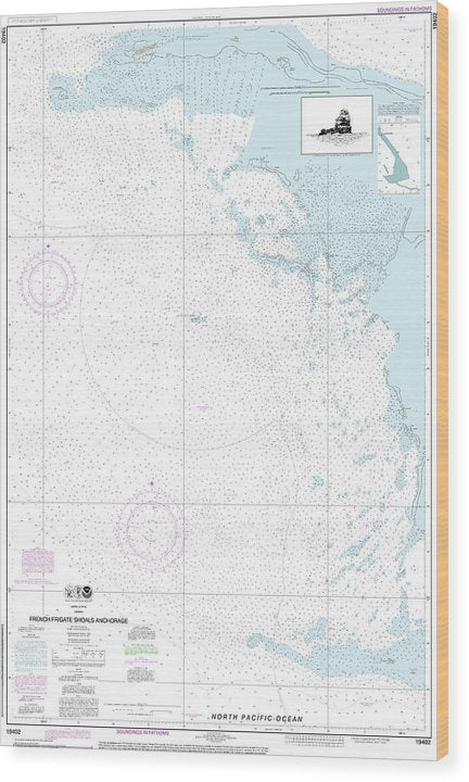 Nautical Chart-19402 French Frigate Shoals Anchorage Wood Print
