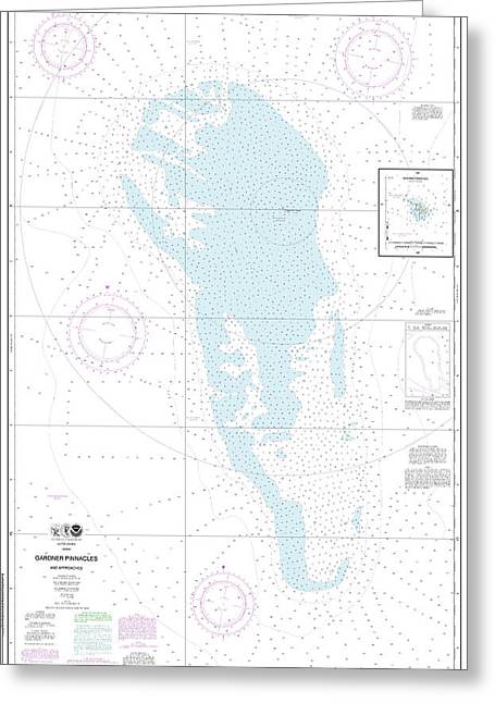 Nautical Chart-19421 Gardner Pinnacles-approaches, Gardner Pinnacles - Greeting Card