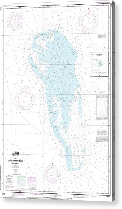 Nautical Chart-19421 Gardner Pinnacles-Approaches, Gardner Pinnacles  Acrylic Print