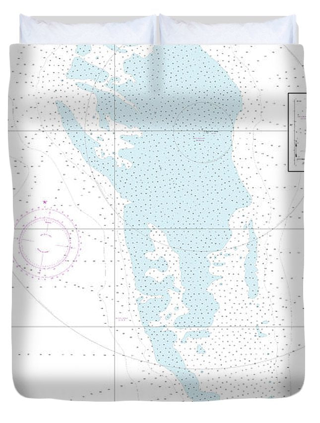 Nautical Chart-19421 Gardner Pinnacles-approaches, Gardner Pinnacles - Duvet Cover