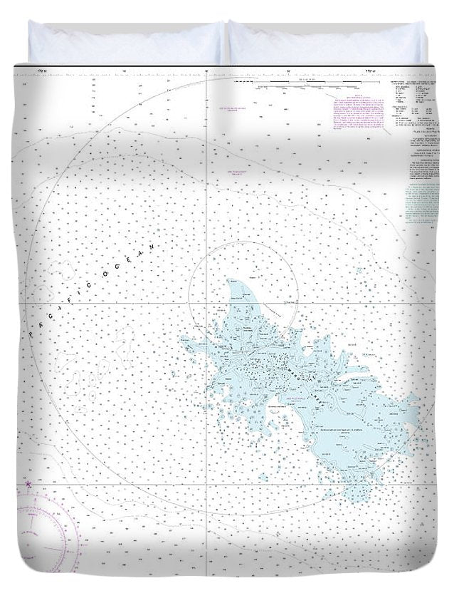 Nautical Chart-19441 Maro Reef - Duvet Cover