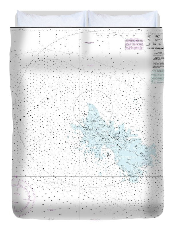 Nautical Chart-19441 Maro Reef - Duvet Cover