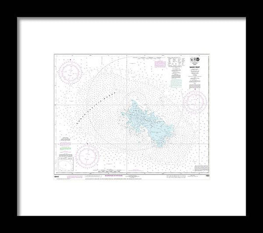 A beuatiful Framed Print of the Nautical Chart-19441 Maro Reef by SeaKoast