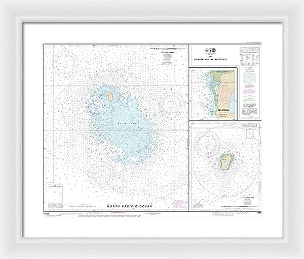 Nautical Chart-19442 Lisianski-laysan Island, West Coast-laysan Island - Framed Print