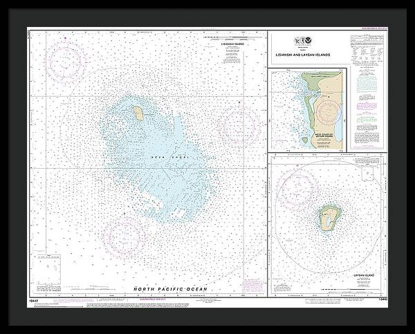 Nautical Chart-19442 Lisianski-laysan Island, West Coast-laysan Island - Framed Print