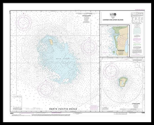 Nautical Chart-19442 Lisianski-laysan Island, West Coast-laysan Island - Framed Print