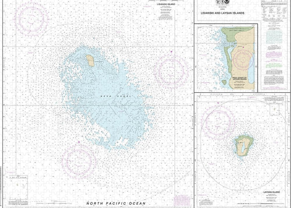 Nautical Chart-19442 Lisianski-laysan Island, West Coast-laysan Island - Puzzle