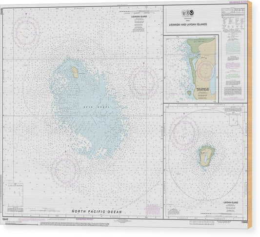 Nautical Chart-19442 Lisianski-Laysan Island, West Coast-Laysan Island Wood Print