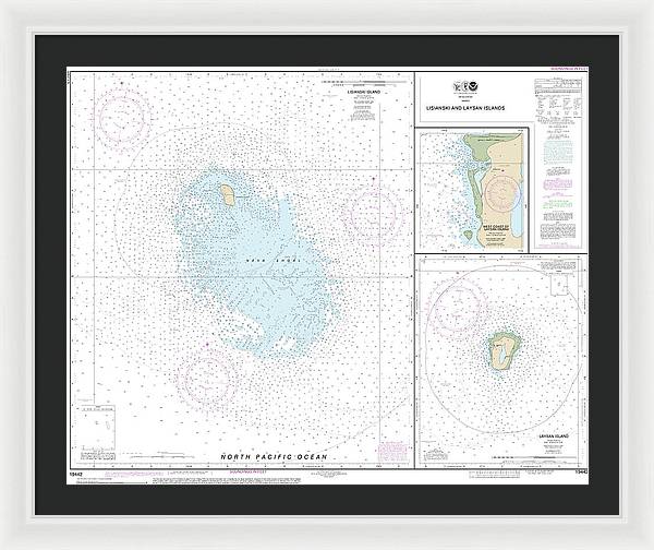 Nautical Chart-19442 Lisianski-laysan Island, West Coast-laysan Island - Framed Print