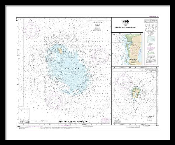 Nautical Chart-19442 Lisianski-laysan Island, West Coast-laysan Island - Framed Print