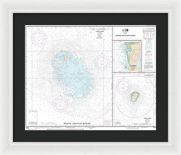 Nautical Chart-19442 Lisianski-laysan Island, West Coast-laysan Island - Framed Print