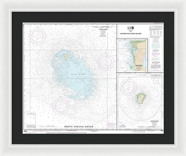 Nautical Chart-19442 Lisianski-laysan Island, West Coast-laysan Island - Framed Print