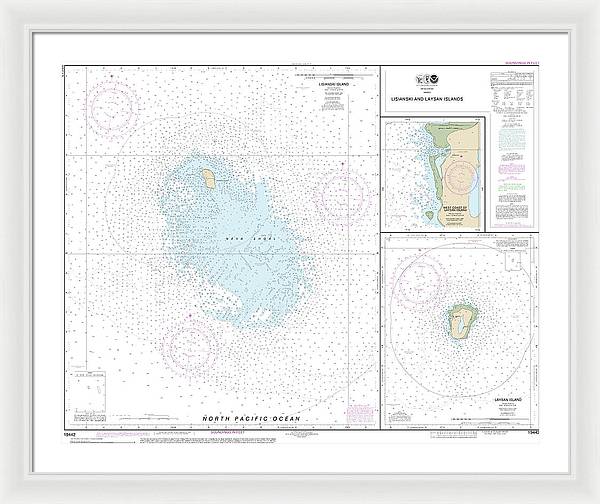 Nautical Chart-19442 Lisianski-laysan Island, West Coast-laysan Island - Framed Print